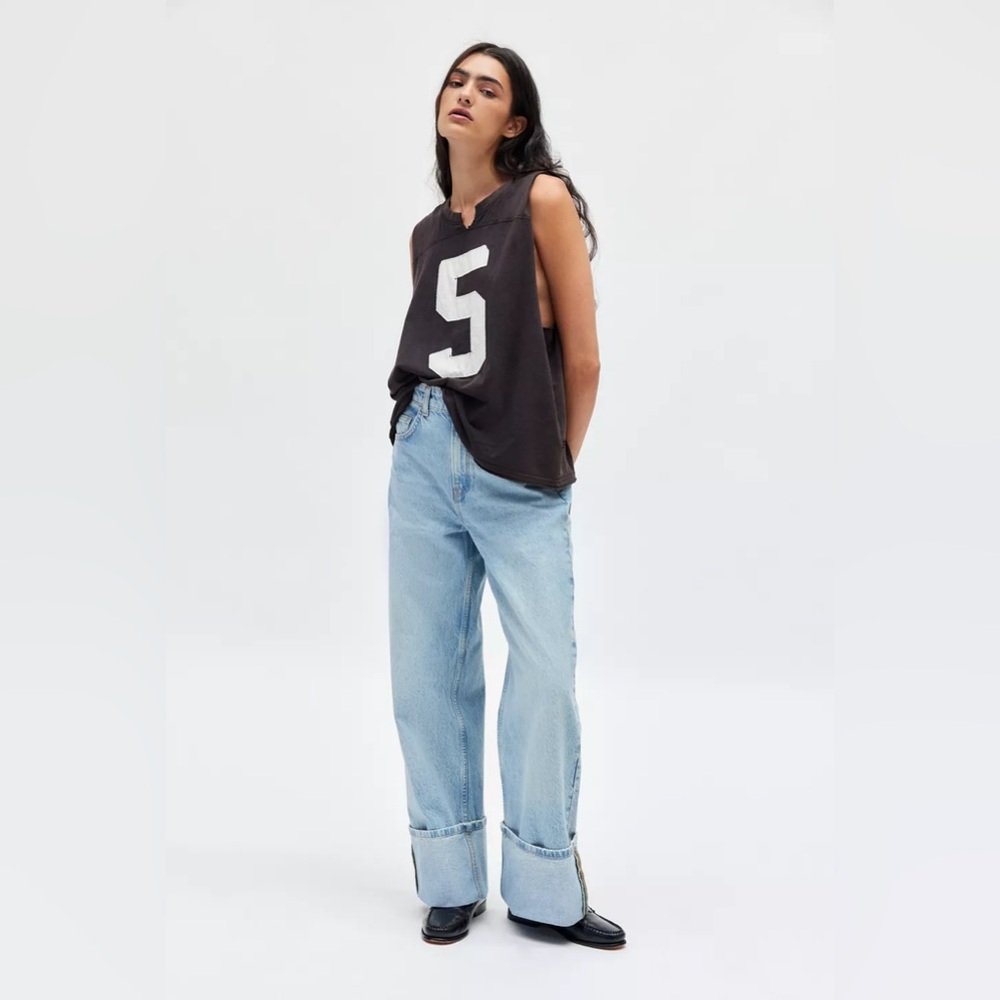 Urban Outfitters BDG Thea Cuffed Wide Leg Jean